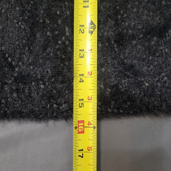 Arizona Jean Co Fuzzy Fair Isle Cropped Sweater Black Pink Cozy Winter Knit - Picture 6 of 9